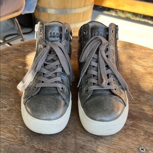 Women's Olive Green High-Top Sneakers